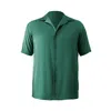 Janara Jones Men's Green Teal Satin London Shirt In Green