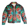 Janara Jones Men's Unisex Autumn Paisley Print Denim Jacket M