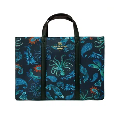 Janara Jones Women's Black / Blue / Green Old Money Tote Bag In Black/blue/green