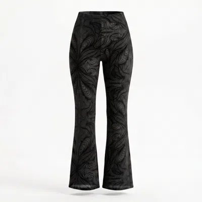 Janara Jones Women's Black Iris High-waist Volk Flared Pants