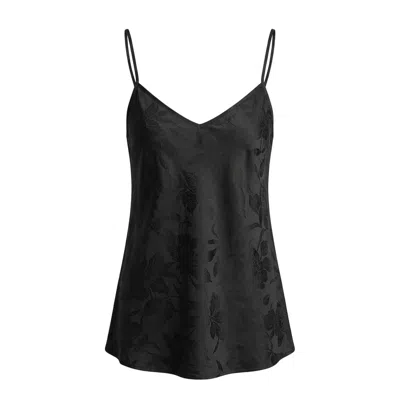 Janara Jones Women's Black Jacquard Sakura Cami Top