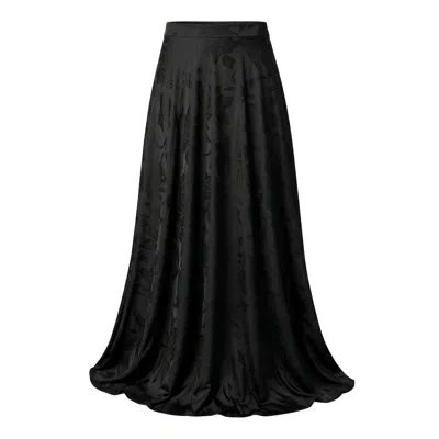 Janara Jones Women's Black Jacquard Sakura Maxi Skirt