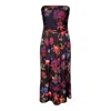 Janara Jones Women's Black Psycho Mushrooms Strapless Dress