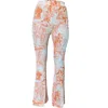 Janara Jones Women's Black / White Orange Tie Dye Rayon Ribbed Trousers Coord In Black/white
