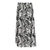 Janara Jones Women's Black / White Zebra Print Satin Low-waisted Maxi Skirt In Black/white