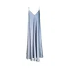 Janara Jones Women's Blue Aqua Serenity Maxi Satin Dress