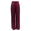 Janara Jones Women's Brown Beetroot Viscose Wide-leg Trousers In Brown
