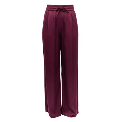 Janara Jones Women's Brown Beetroot Viscose Wide-leg Trousers