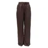 Janara Jones Women's Brown Chocolate Viscose Wide-leg Trousers In Brown
