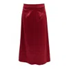 Janara Jones Women's Brown / Red Beetroot Satin Low-waisted Maxi Skirt In Brown/red