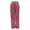 Janara Jones Women's Fantasy Print Satin Wide-leg Trousers