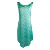 Janara Jones Women's Green Aquamarine Polkadot Print Satin Scoop-neck Midi Dress In Green