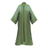 Janara Jones Women's Green Olive Satin Abaya Kaftan In Green