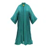 Janara Jones Women's Deep Green Satin Long Abaya Kaftan In Green