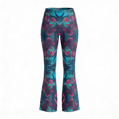 Janara Jones Women's Mid Raise Flare Stretchy Autumn Paisley Pants