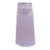 Janara Jones Women's Neutrals Lavender Satin Low-waisted Maxi Skirt In Purple