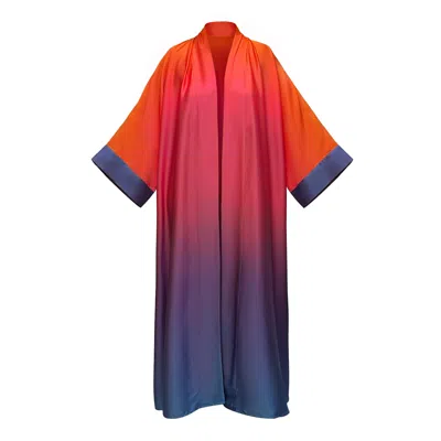 Janara Jones Women's Ombre Satin Maxi Abaya Kaftan