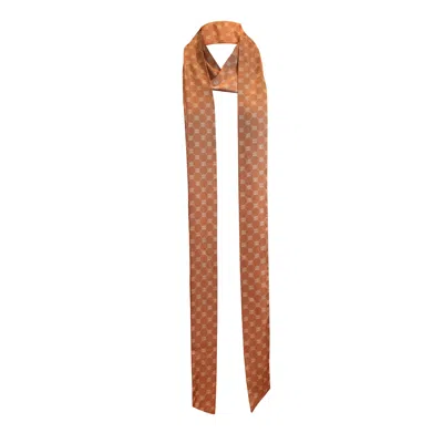 Janara Jones Women's Orange Apricot Crush Satin Skinny Long Scarf