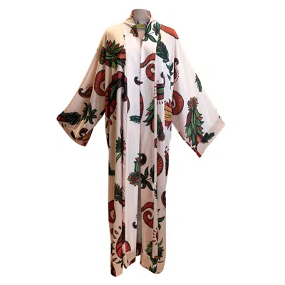 Janara Jones Women's Paisley Print Satin Long Sleeve Maxi Abaya Kaftan In Multi