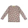 Janara Jones Women's Pink / Purple / Gold Pink Shimmering Mesh U-neck Long-sleeve Stretch Top In Pink/purple/gold