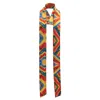 Janara Jones Women's Rainbow Lizards Satin Skinny Long Scarf In Multi