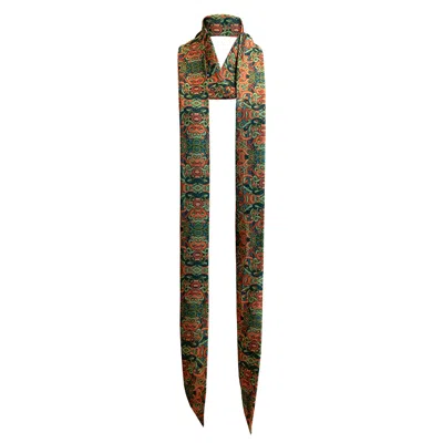 Janara Jones Women's Snakes Satin Skinny Long Scarf In Multi