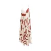 Janara Jones Women's White Dragonfly Satin Mariella Dress In White