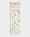 Janavi India Blossom Bliss Merino Wool Scarf In Ivory