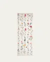 Janavi India Blossom Bliss Merino Wool Scarf In Ivory