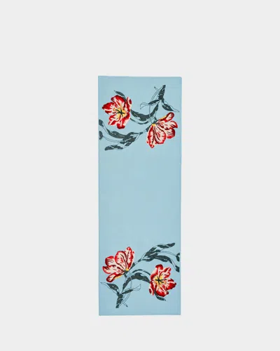 Janavi India Brushstroke Ball Wool Scarf In Blue