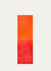 Janavi India Dahlia Line Art Merino Wool Scarf In Redorange Combo