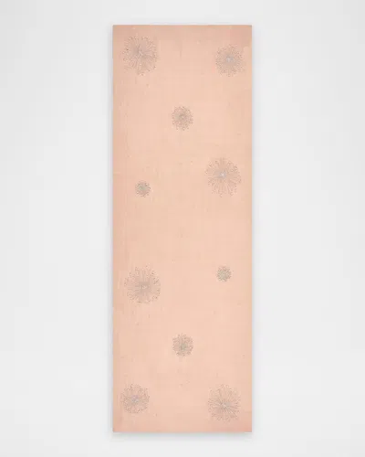 Janavi India Jelly Fish Jive Embroidered Merino Wool Scarf In Nude