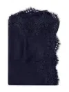 Janavi India Lace-trimmed Scarf In Blue