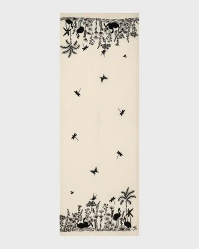 Janavi India Nature & Apos;s Nest Merino Wool Scarf In Ivory Base