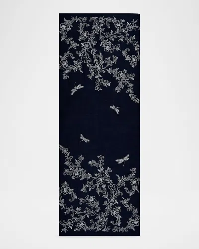 Janavi India The Nectar Thief Wool Scarf In Blue