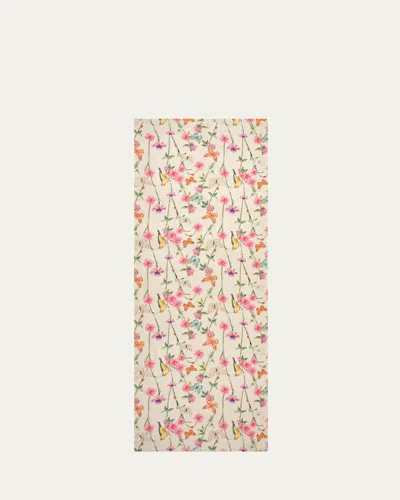Janavi India Wings To Fly Wool Blend Scarf In Ivory Combo