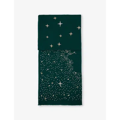Janavi India Womens Euphoria Rhinestone-embellished Merino Wool Scarf Ponderosa Pine