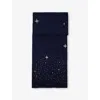 Janavi India Womens Galactic Rhinestone-embellished Wool Scarf Peacoat In Peacoat