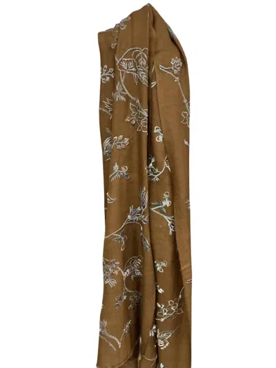 Janavi Women's Floral Garden Scarf In Brown
