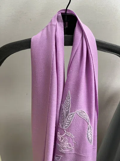 Janavi Women's Floral Scarf In Lilac In Blue