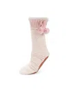 Jane And Bleecker Women's Geometric Faux Fur Lined Crew Socks In Rosewater