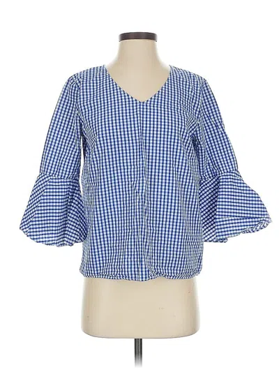 Pre-owned Jane And Delancey 3/4 Sleeve Blouse In Blue