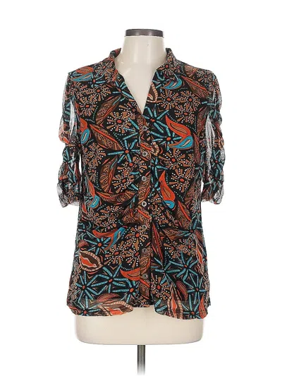 Pre-owned Jane And Delancey 3/4 Sleeve Blouse In Brown