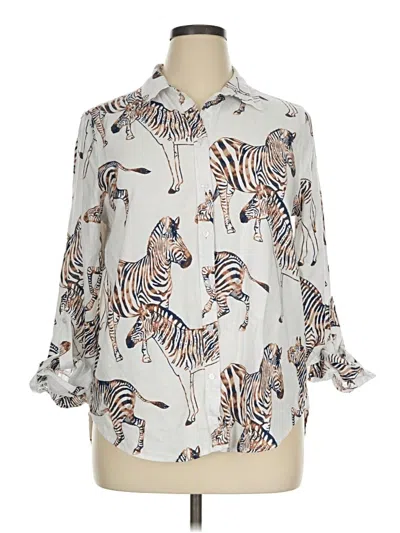 Pre-owned Jane And Delancey 3/4 Sleeve Blouse In Ivory