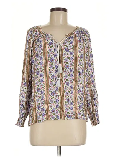 Pre-owned Jane And Delancey 3/4 Sleeve Blouse In Purple