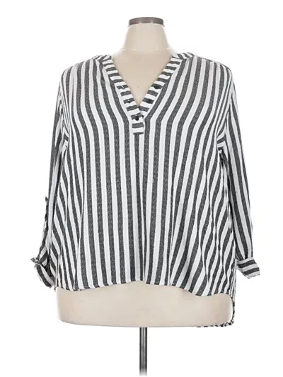 Pre-owned Jane And Delancey 3/4 Sleeve Blouse In Silver