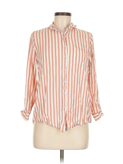 Pre-owned Jane And Delancey 3/4 Sleeve Button Down Shirt In Orange