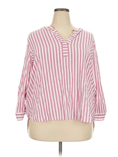 Pre-owned Jane And Delancey 3/4 Sleeve Button Down Shirt In Pink