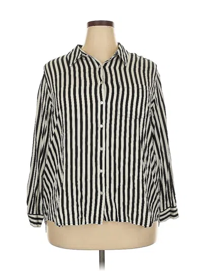 Pre-owned Jane And Delancey 3/4 Sleeve Button Down Shirt In White