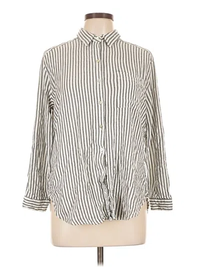 Pre-owned Jane And Delancey 3/4 Sleeve Button Down Shirt In White